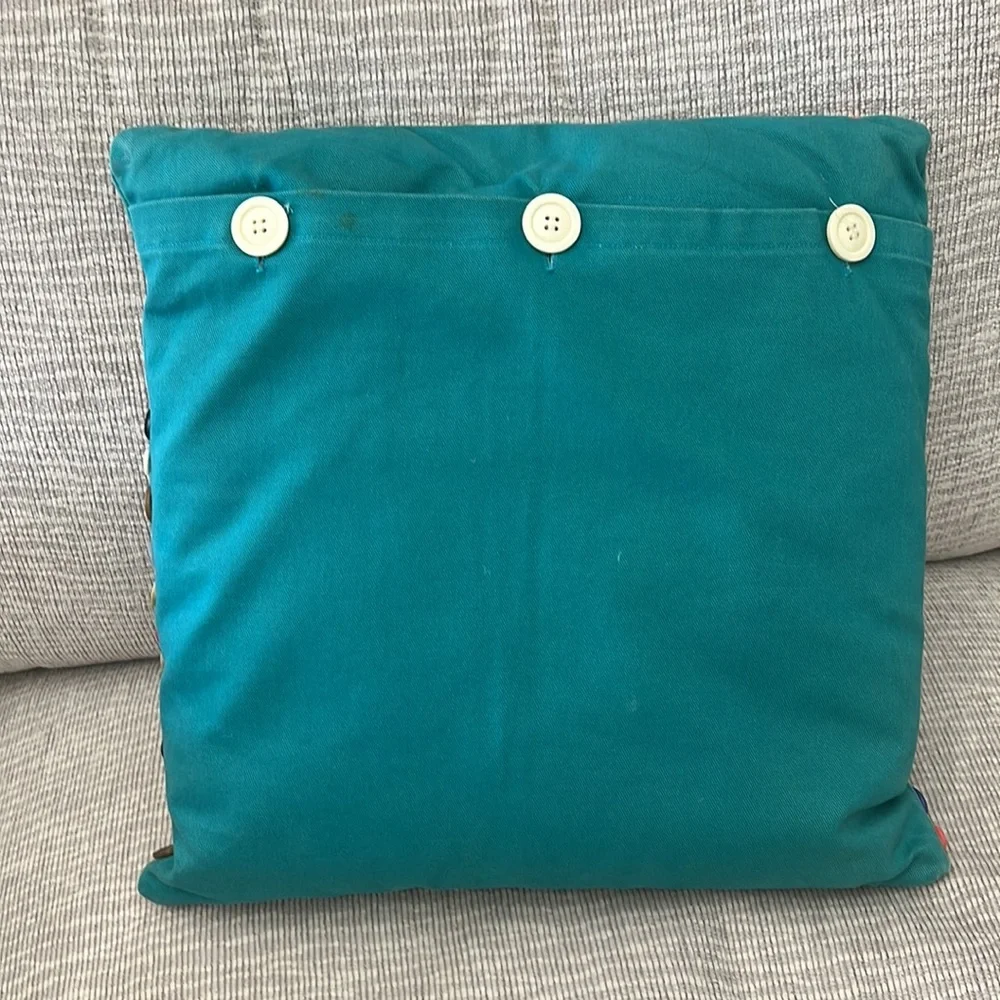 Vintage custom throw pillow covered in Vintage Buttons-with insert